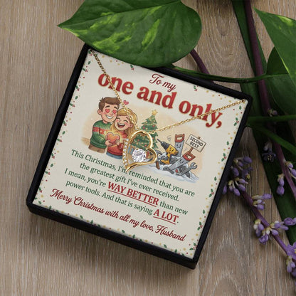 To My Husband Necklace From Wife, Funny Christmas Gift For Him, Anniversary Gift - Love Knot Necklace-LKN27001