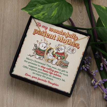 To My Mother Necklace From Daughter, Funny Christmas Gift For Mom, Holiday Gift For Patient Mother - Love Knot Necklace-LKN41986