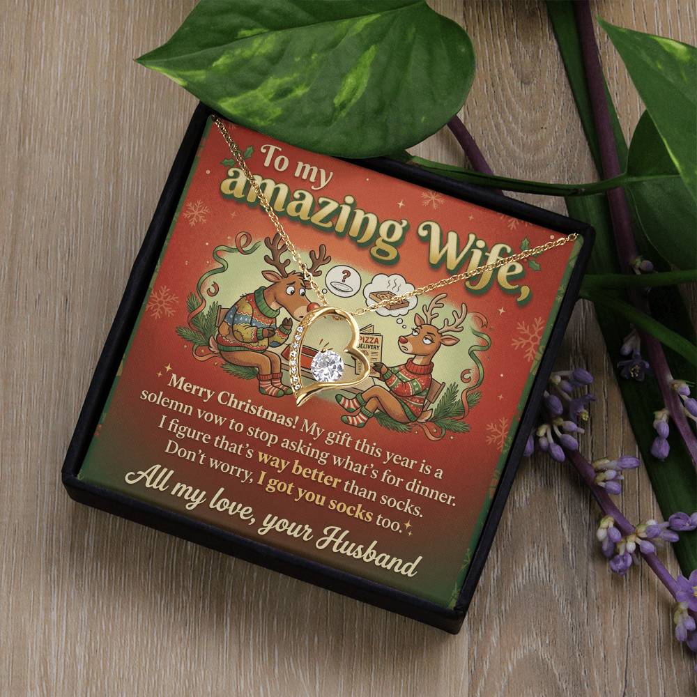 To My Wife Necklace From Husband, Funny Christmas Gift For Her, Romantic Husband To Wife Gift, Love Knot Necklace-LKN49311