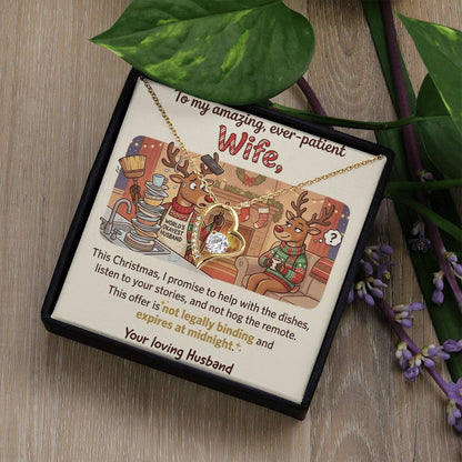 To My Wife Necklace From Husband, Funny Christmas Gift for Wife, Anniversary, Birthday Gift - Love Knot Necklace-LKN88569