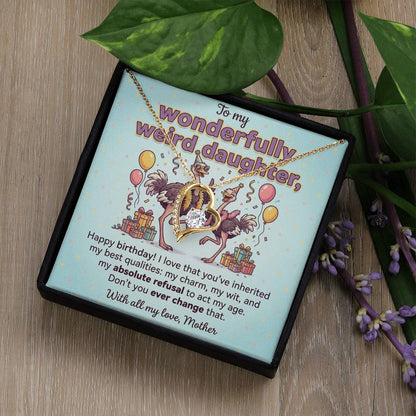 To My Daughter Necklace From Mother, Funny Birthday Gift for Weird Daughter, From Mom - Love Knot Necklace-LKN26959