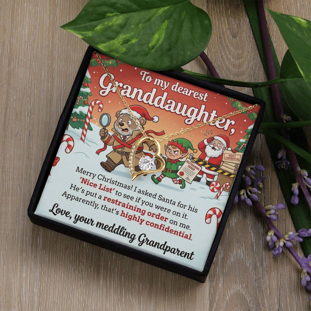 To My Granddaughter Necklace From Grandparent, Funny Christmas Gift, Humorous Holiday Present For Granddaughter - Love Knot Necklace-LKN91321