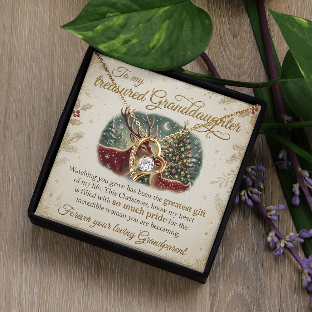 To My Granddaughter Necklace From Grandparent, Christmas Gift For Granddaughter, Grandparent To Granddaughter Gift - Love Knot Necklace-LKN23442