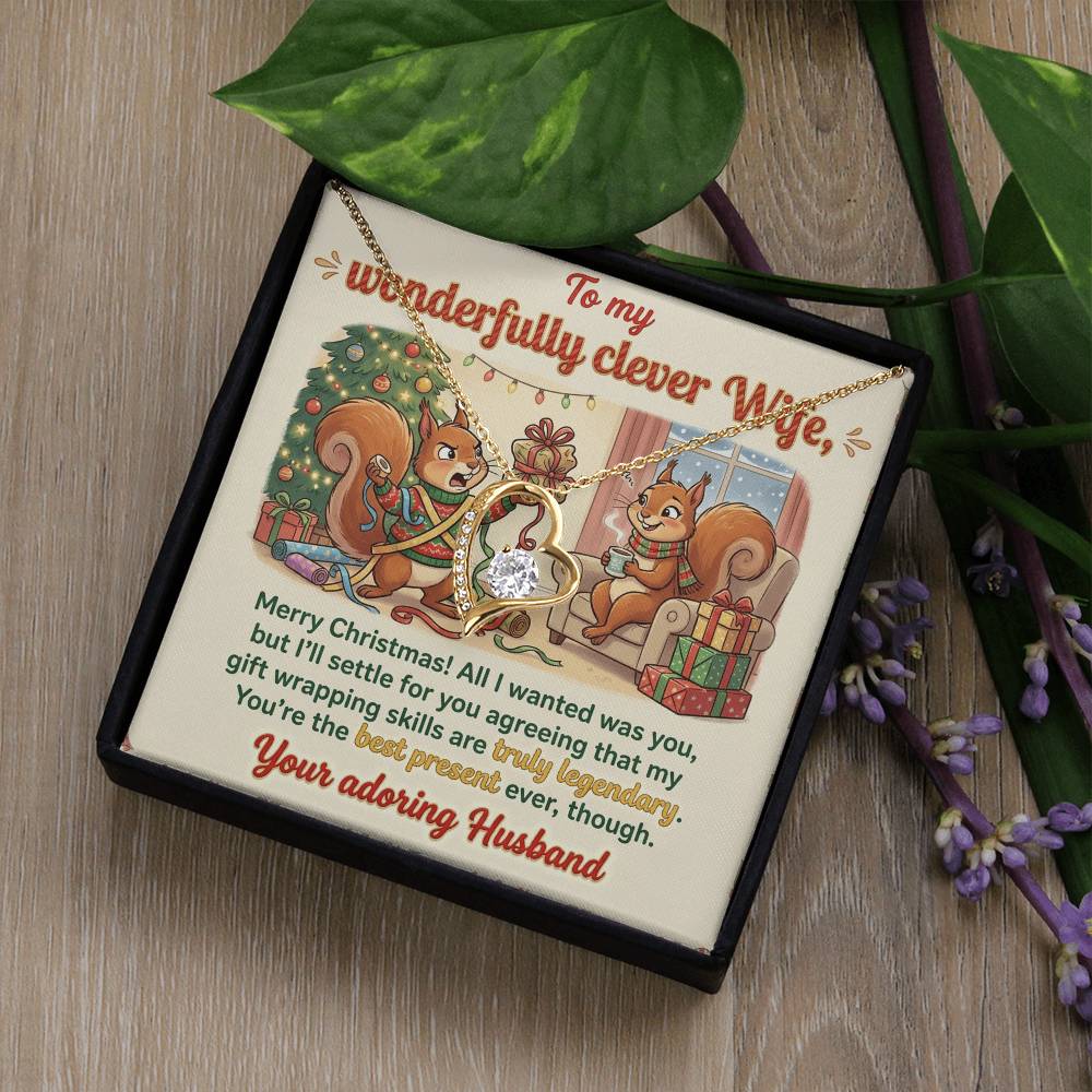 To My Wife Necklace From Husband, Funny Christmas Gift For Her, Romantic Wife Gift - Love Knot Necklace-LKN81966