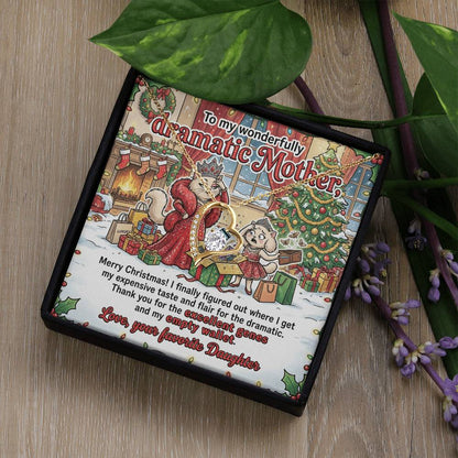 To My Mother Necklace From Daughter, Funny Christmas Gift for Mom, Humorous Holiday Gift, Love Knot Necklace-LKN75094