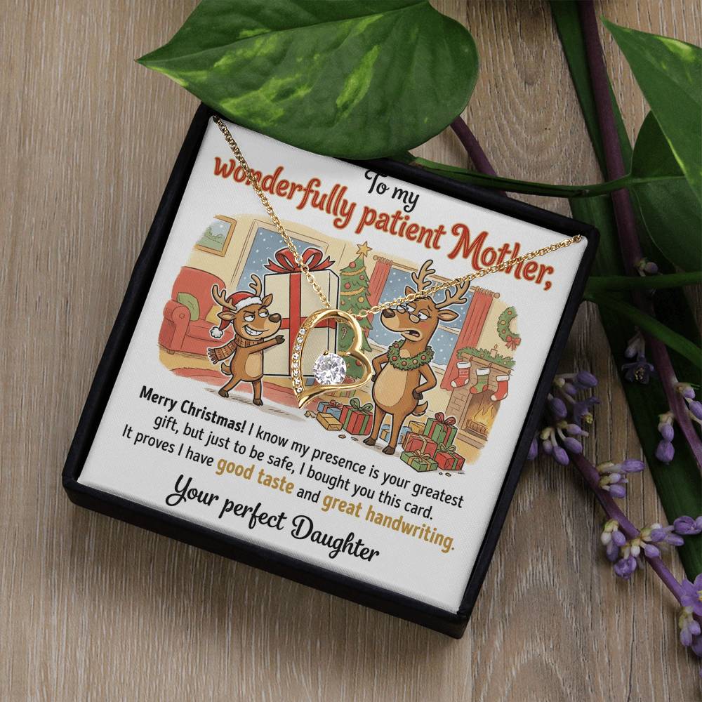 To My Mother Necklace From Daughter, Funny Christmas Gift For Mom, Holiday Present From Daughter, Love Knot Necklace-LKN96499