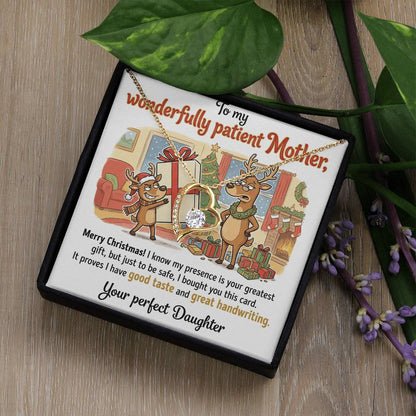 To My Mother Necklace From Daughter, Funny Christmas Gift For Mom, Holiday Present From Daughter, Love Knot Necklace-LKN96499