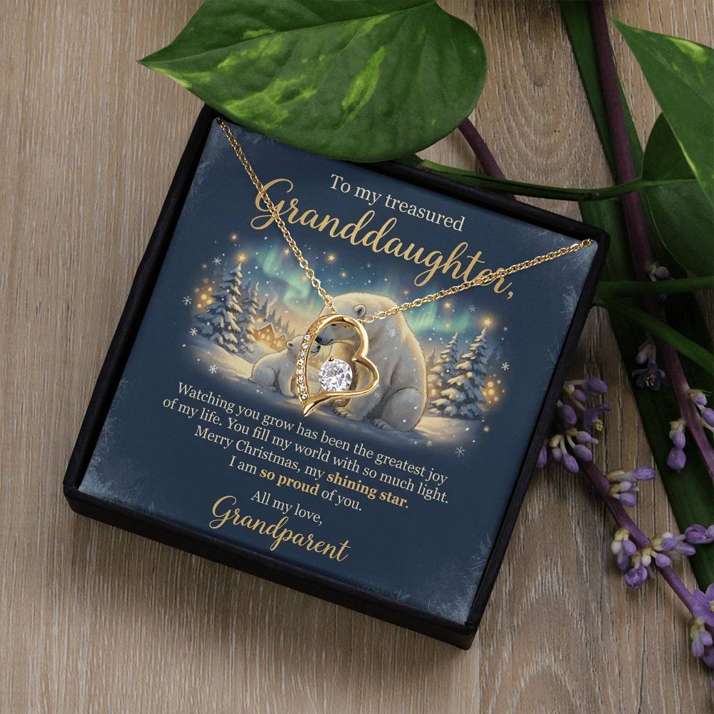 To My Granddaughter Necklace From Grandparent, Merry Christmas Gift, Sentimental Xmas Present, Love Knot Necklace-LKN59789