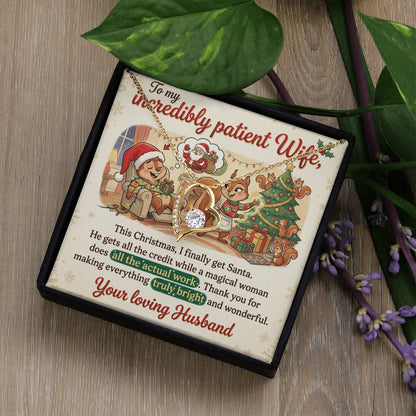 To My Wife Necklace From Husband, Funny Christmas Gift For Her, Xmas Present, Holiday Gift For Wife, Love Knot Necklace-LKN80474