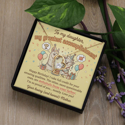 To My Daughter Necklace From Mother - Funny Birthday Gift, Mom and Daughter Gift - Love Knot Necklace-LKN97263