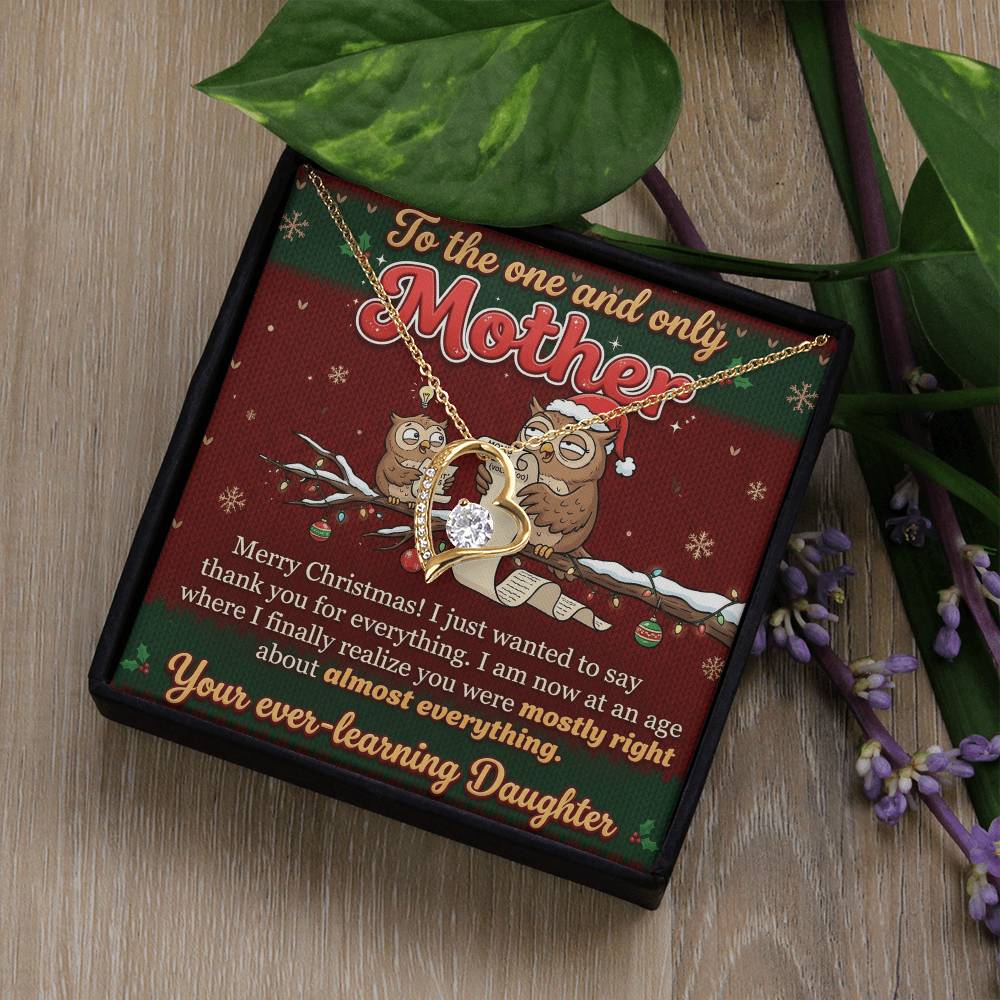 To My Mother Necklace From Daughter, Funny Christmas Gift, Holiday Present For Mom - Love Knot Necklace-LKN64879