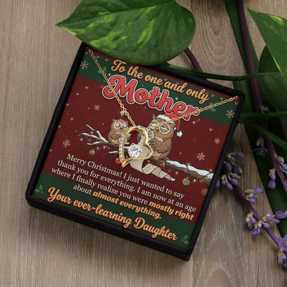 To My Mother Necklace From Daughter, Funny Christmas Gift, Holiday Present For Mom - Love Knot Necklace-LKN64879