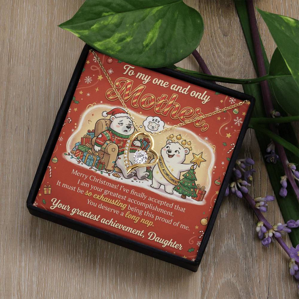 To My Mother Necklace From Daughter, Funny Christmas Gift for Mom, Birthday Present - Love Knot Necklace-LKN12082