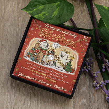 To My Mother Necklace From Daughter, Funny Christmas Gift for Mom, Birthday Present - Love Knot Necklace-LKN12082