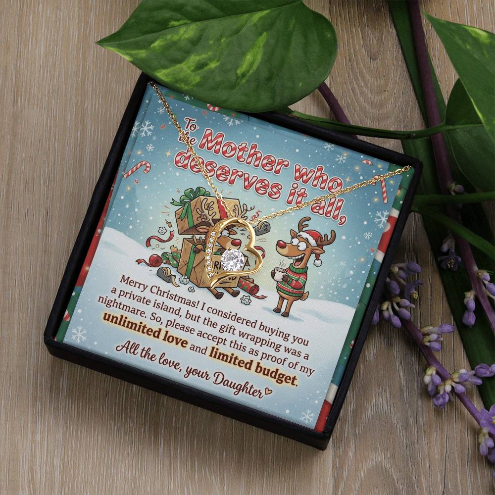 To My Mother Necklace From Daughter, Funny Christmas Gift For Mom, Mother Daughter Christmas Present, Love Knot Necklace-LKN43258