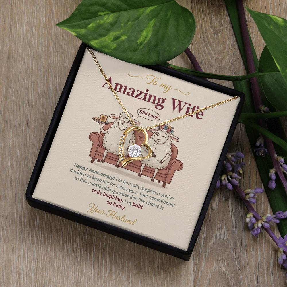 To My Wife Necklace From Husband, Funny Anniversary Gift For Her, Wife Birthday Gift - Love Knot Necklace-LKN50846
