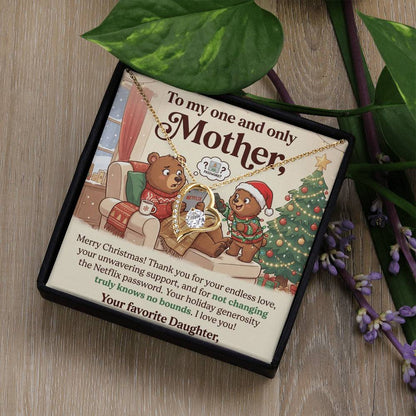 To My Mother Necklace From Daughter, Funny Christmas Gift For Mom, Mother Daughter Gift, Holiday Gift - Love Knot Necklace-LKN16112