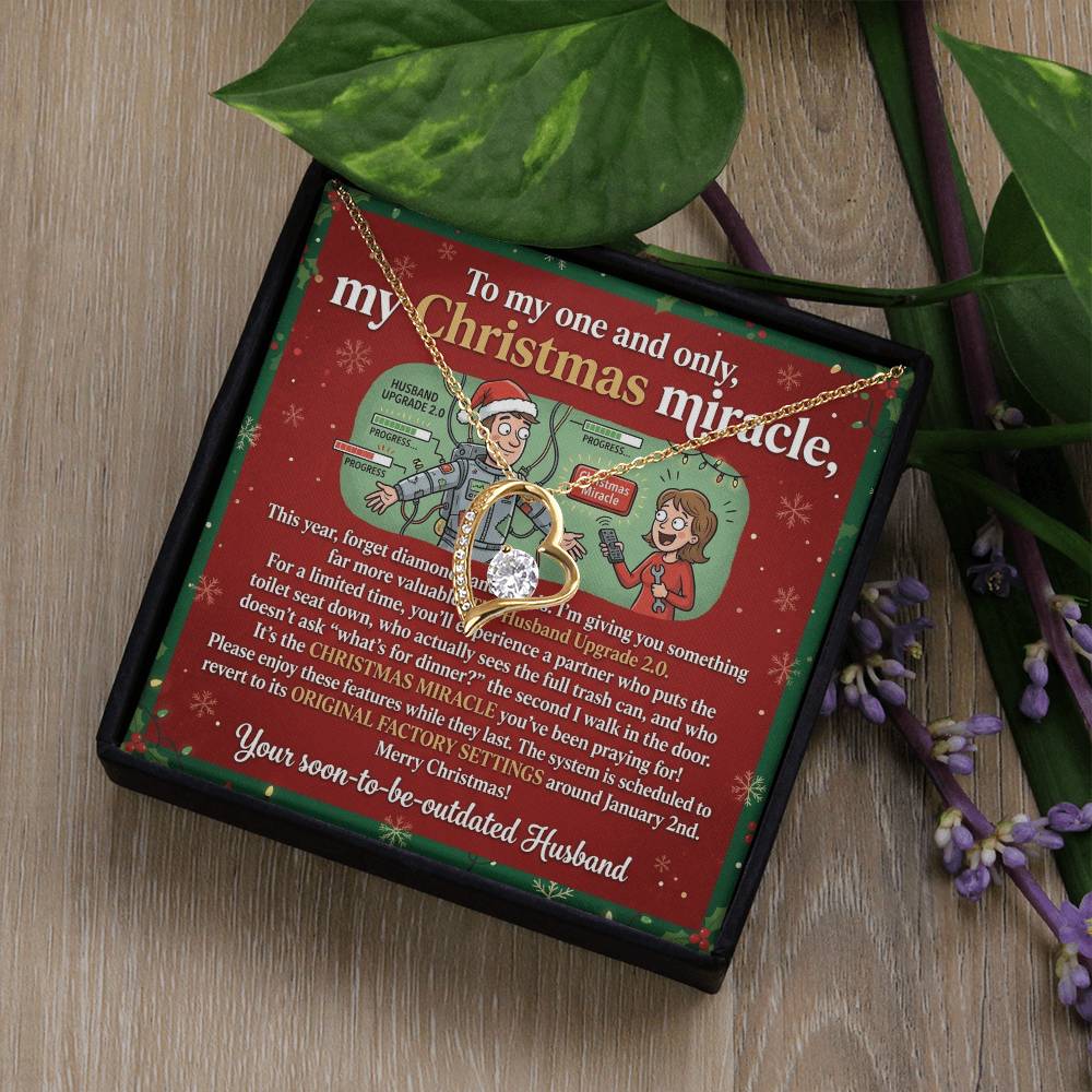 To My Wife Necklace From Husband, Funny Christmas Gift, Holiday Present for My One and Only, Christmas Miracle - Love Knot Necklace-LKN96385