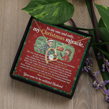 To My Wife Necklace From Husband, Funny Christmas Gift, Holiday Present for My One and Only, Christmas Miracle - Love Knot Necklace-LKN96385