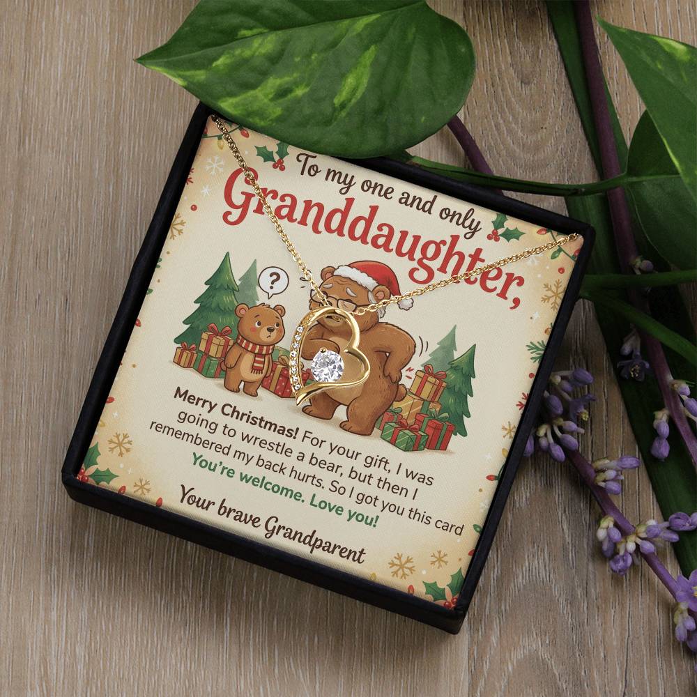 To My Granddaughter Necklace From Grandparent, Funny Christmas Gift, Granddaughter Christmas Present, Sentimental Gift - Love Knot Necklace-LKN36805