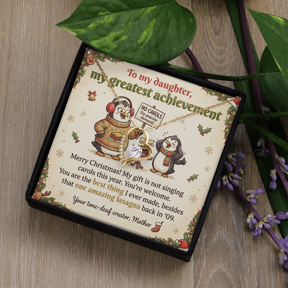 To My Daughter Necklace From Mother, Funny Christmas Gift, Best Thing I Ever Made, Xmas Present From Mom, Love Knot Necklace-LKN24923