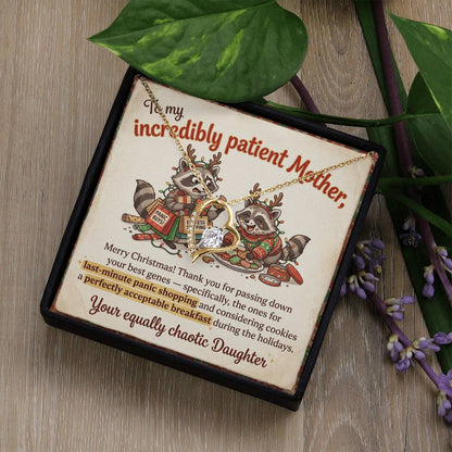 To My Mother Necklace From Daughter, Funny Christmas Gift, Holiday Gift for Mom - Love Knot Necklace-LKN87186