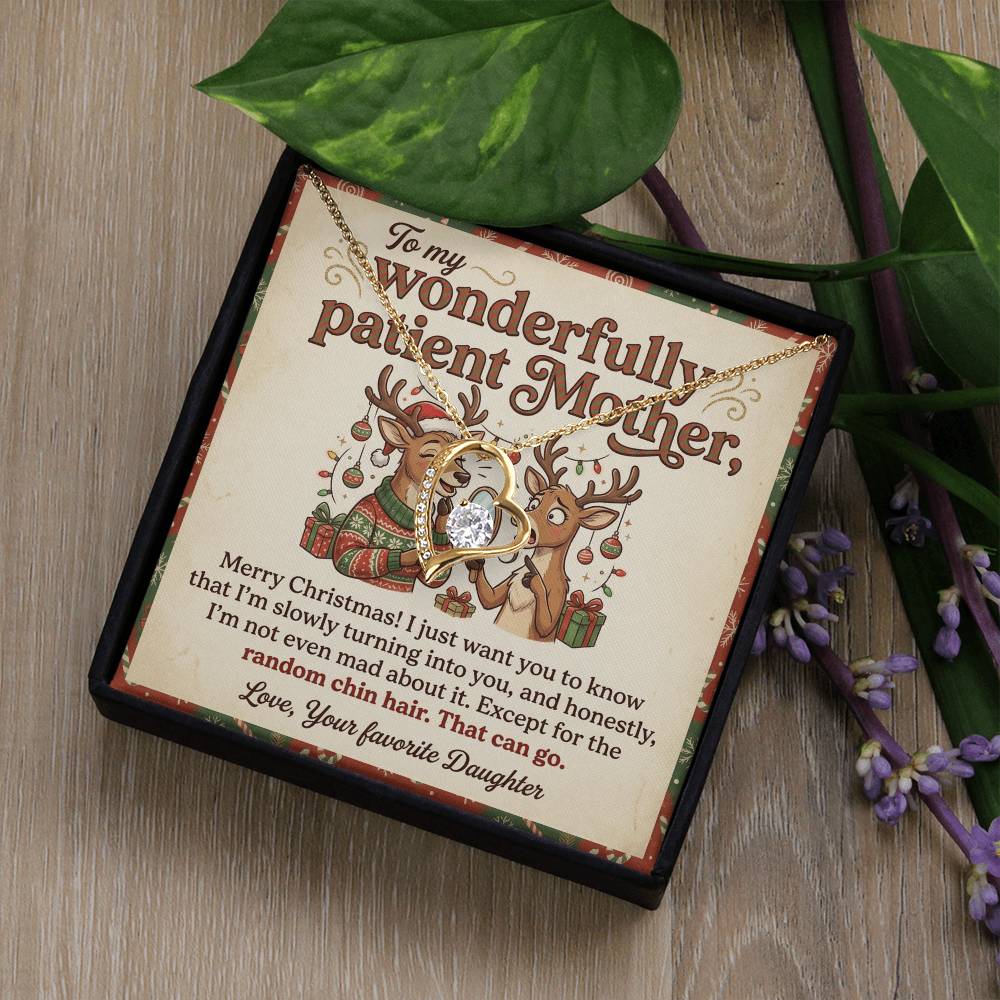 To My Mother Necklace From Daughter, Funny Christmas Gift For Mom, Holiday Gift, Turning Into You Quote, Love Knot Necklace-LKN60637