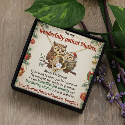 To My Mother Necklace From Daughter, Funny Christmas Gift for Mom, Humorous Holiday Gift, Love Knot Necklace-LKN68116