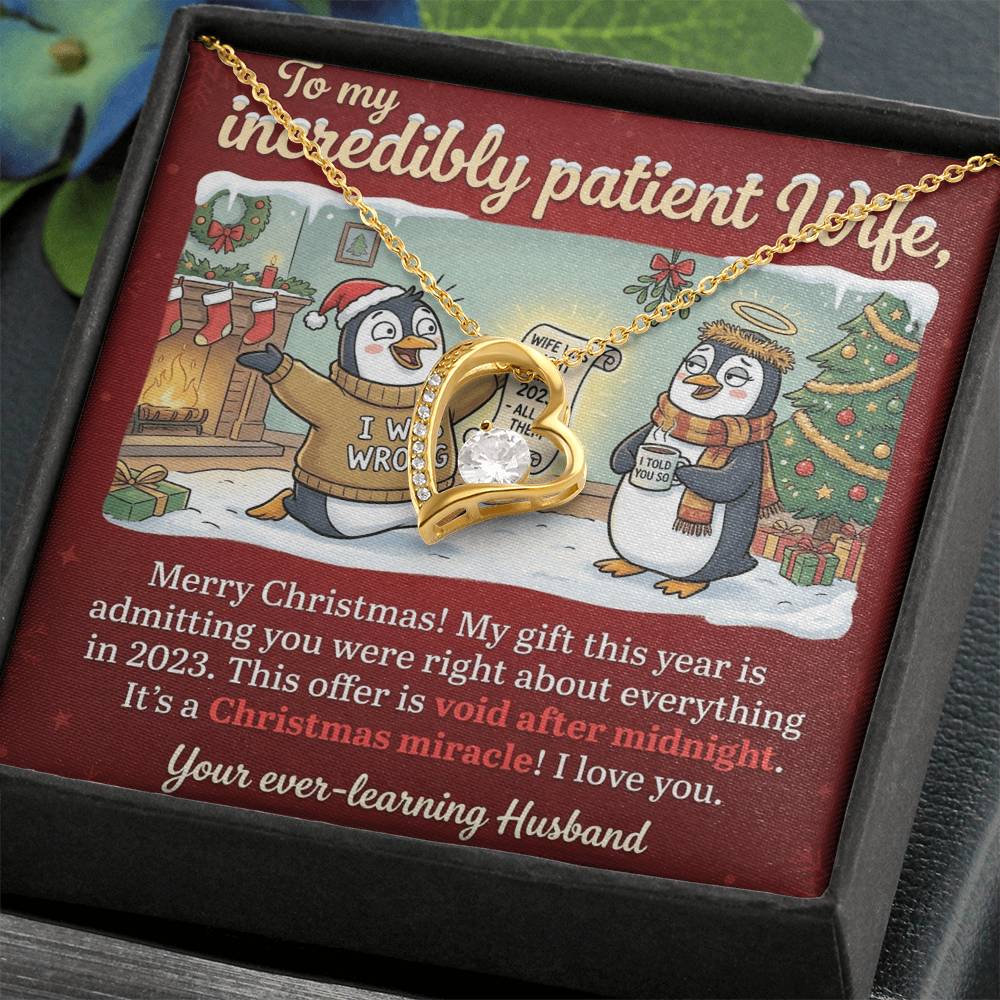 To My Wife Necklace From Husband, Funny Christmas Gift, Admitting You Were Right Xmas Present for Her, Love Knot Necklace-LKN65688