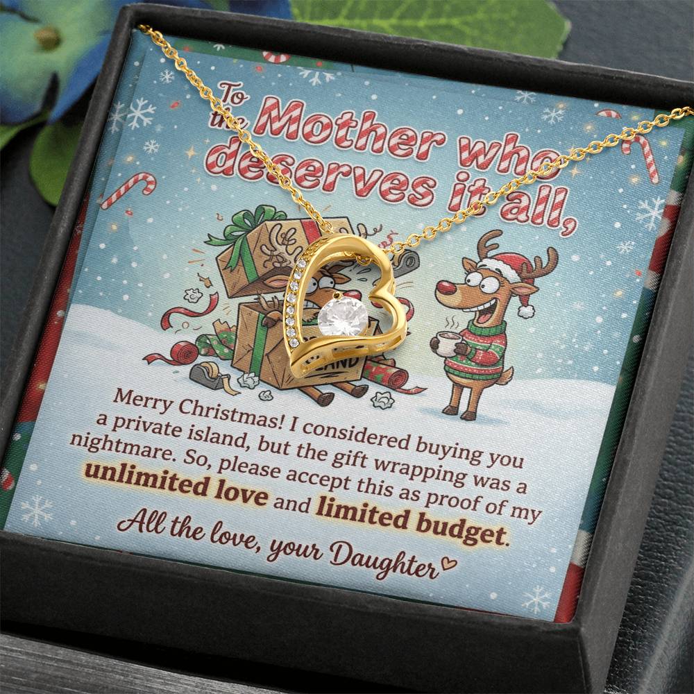 To My Mother Necklace From Daughter, Funny Christmas Gift For Mom, Mother Daughter Christmas Present, Love Knot Necklace-LKN43258