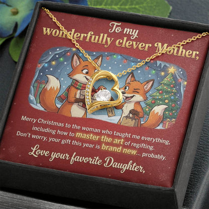 To My Mother Necklace From Daughter, Funny Christmas Gift for Mom, Holiday Gift for Mother, Love Knot Necklace-LKN49125