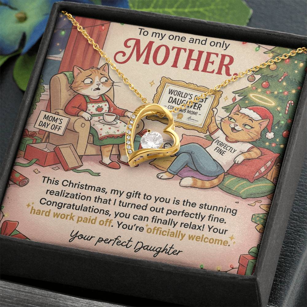 To My Mother Necklace From Daughter, Funny Christmas Gift For Mom, Hard Work Paid Off, Love Knot Necklace-LKN94846