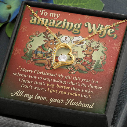 To My Wife Necklace From Husband, Funny Christmas Gift For Her, Romantic Husband To Wife Gift, Love Knot Necklace-LKN49311