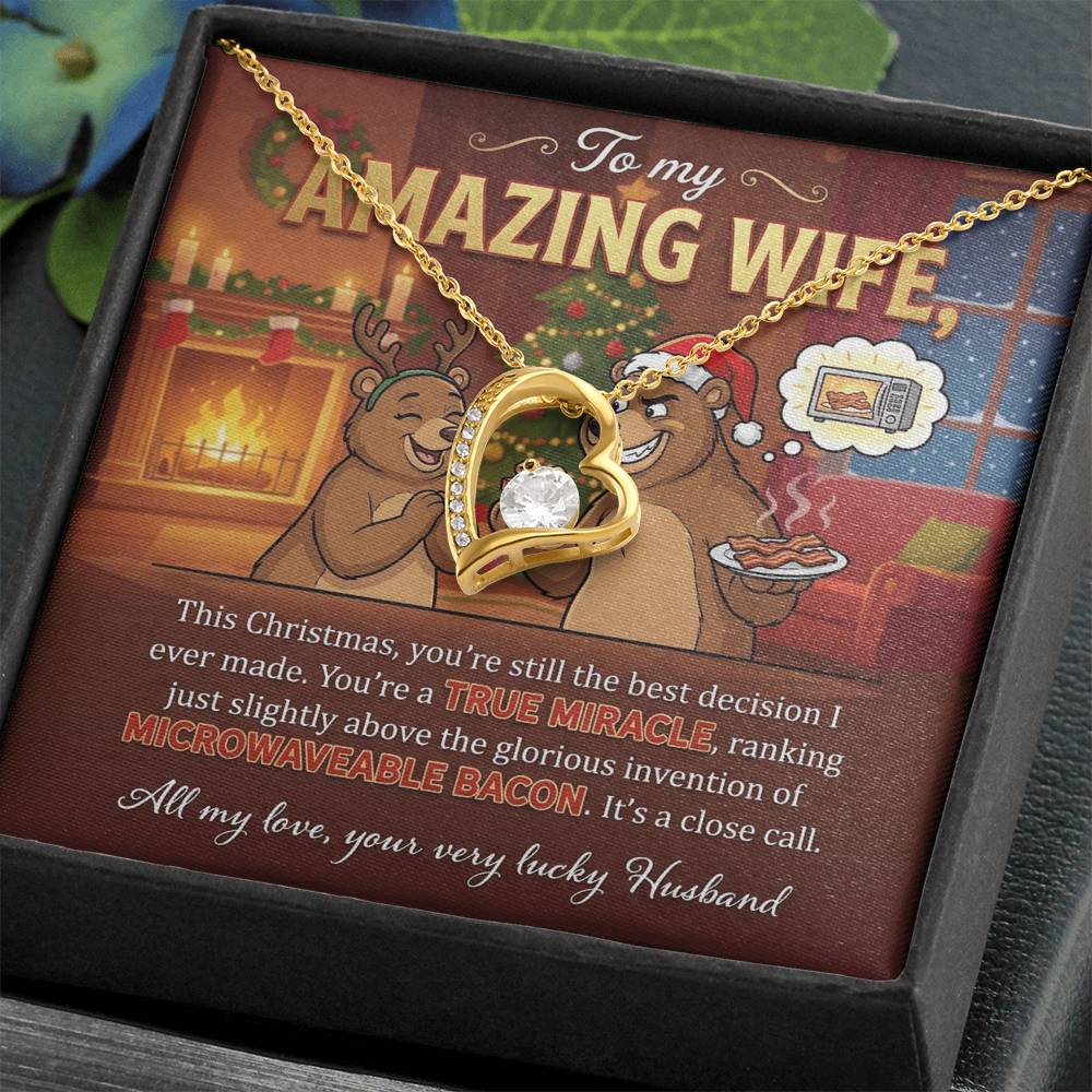 To My Wife Necklace From Husband, Funny Christmas Gift for Her, Holiday Gift, Love Knot Necklace-LKN25037