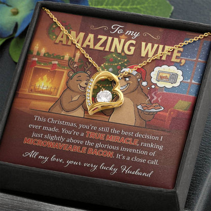 To My Wife Necklace From Husband, Funny Christmas Gift for Her, Holiday Gift, Love Knot Necklace-LKN25037