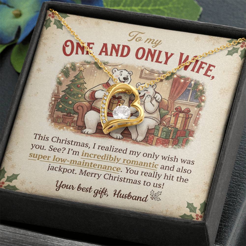 To My One and Only Wife Necklace From Husband, Funny Christmas Gift for Her, Romantic Wife Present, Love Knot Necklace-LKN15984