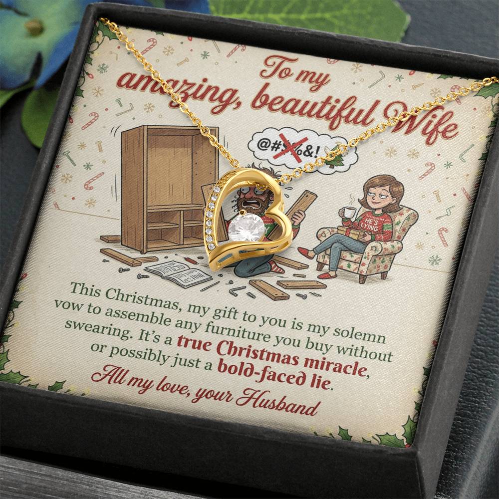 To My Wife Necklace From Husband, Funny Christmas Gift, Holiday Present for Her - Love Knot Necklace-LKN45614