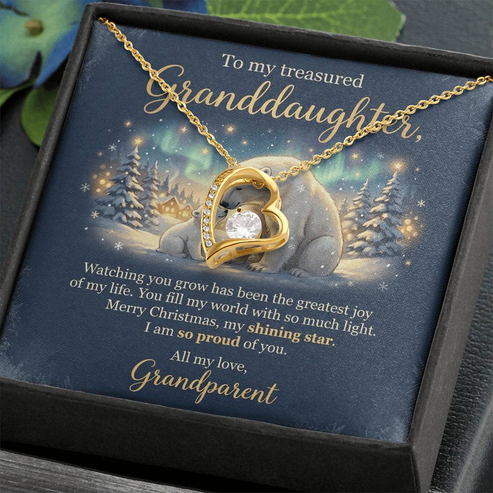 To My Granddaughter Necklace From Grandparent, Merry Christmas Gift, Sentimental Xmas Present, Love Knot Necklace-LKN59789