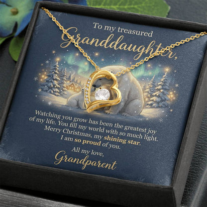 To My Granddaughter Necklace From Grandparent, Merry Christmas Gift, Sentimental Xmas Present, Love Knot Necklace-LKN59789