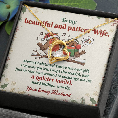 To My Wife Necklace From Husband, Funny Christmas Gift For Her, Xmas Gift Idea - Love Knot Necklace-LKN91668