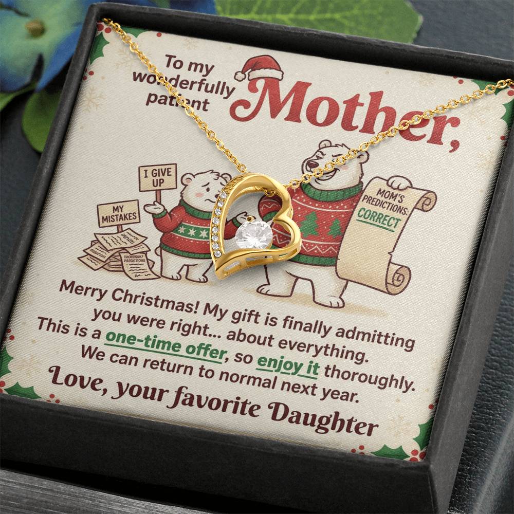 To My Mother Necklace From Daughter, Funny Christmas Gift For Mom, Holiday Present, You Were Right Gift - Love Knot Necklace-LKN96296