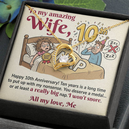 To My Wife Necklace From Husband, Funny 10th Anniversary Gift For Wife - Love Knot Necklace-LKN27220