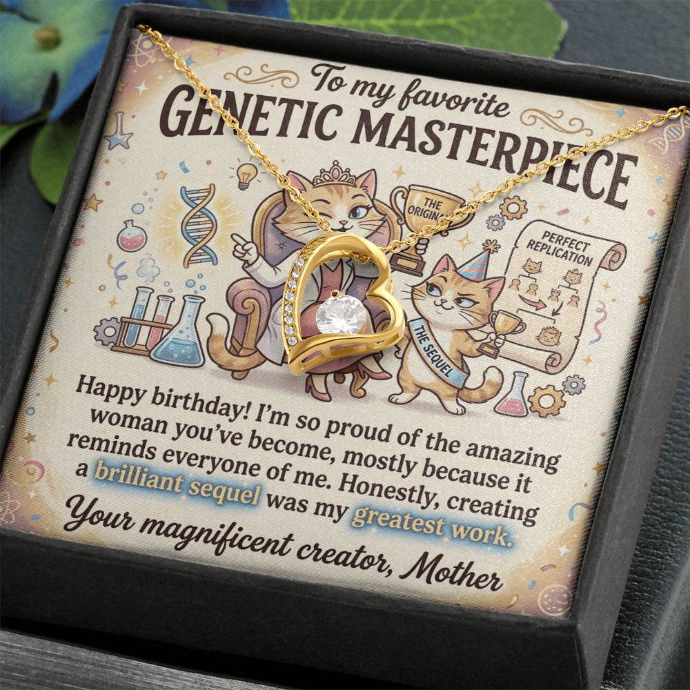 To My Daughter Necklace From Mom - Happy Birthday Gift, Funny Sentimental Gift for Adult Daughter, Genetic Masterpiece - Love Knot Necklace-LKN82560