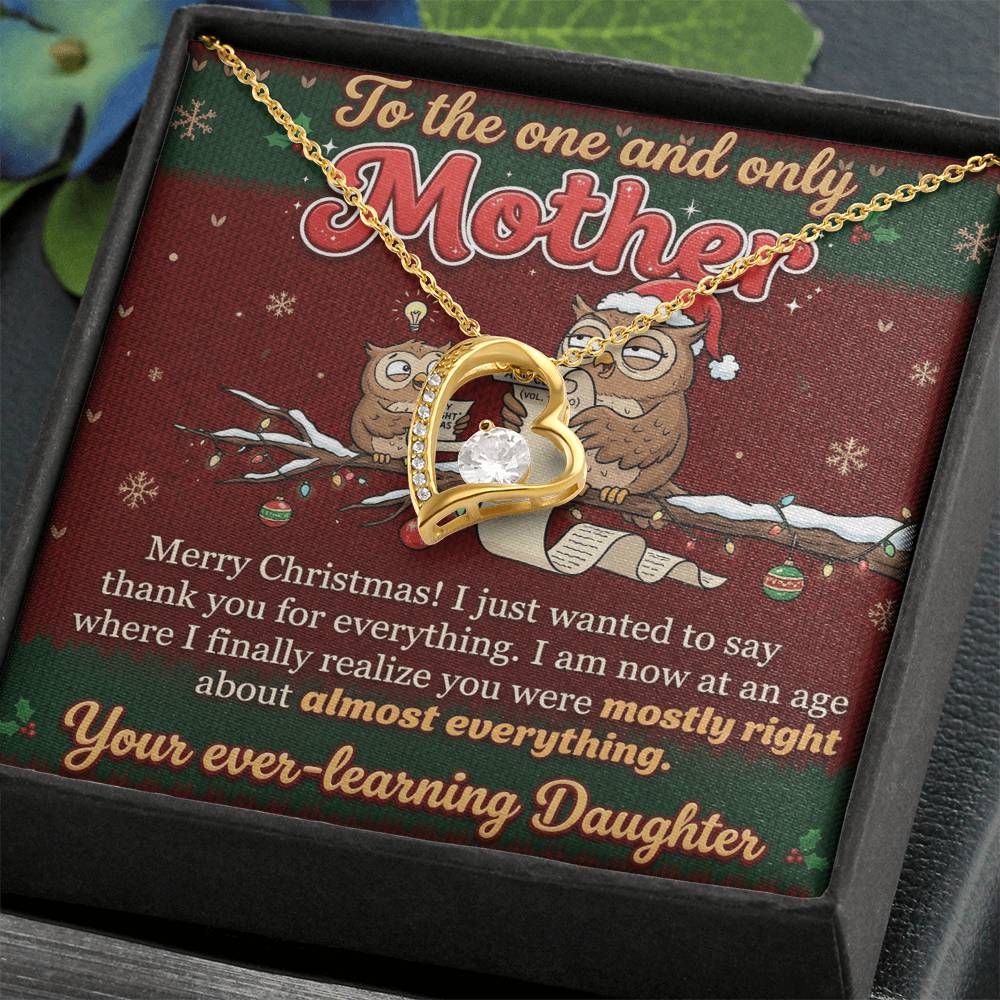 To My Mother Necklace From Daughter, Funny Christmas Gift, Holiday Present For Mom - Love Knot Necklace-LKN64879