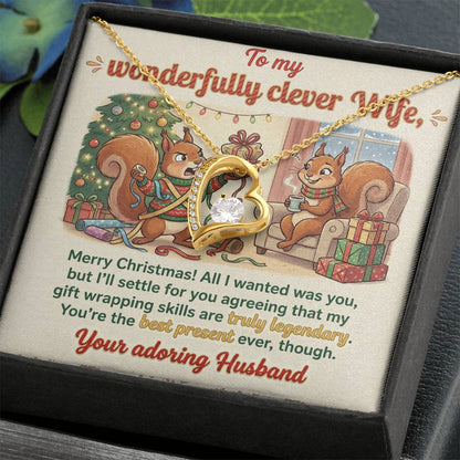 To My Wife Necklace From Husband, Funny Christmas Gift For Her, Romantic Wife Gift - Love Knot Necklace-LKN81966