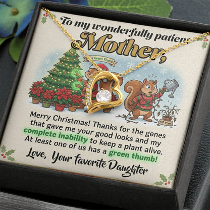 To My Mother Necklace From Daughter, Funny Christmas Gift For Mom, Holiday Present, Love Knot Necklace-LKN11476