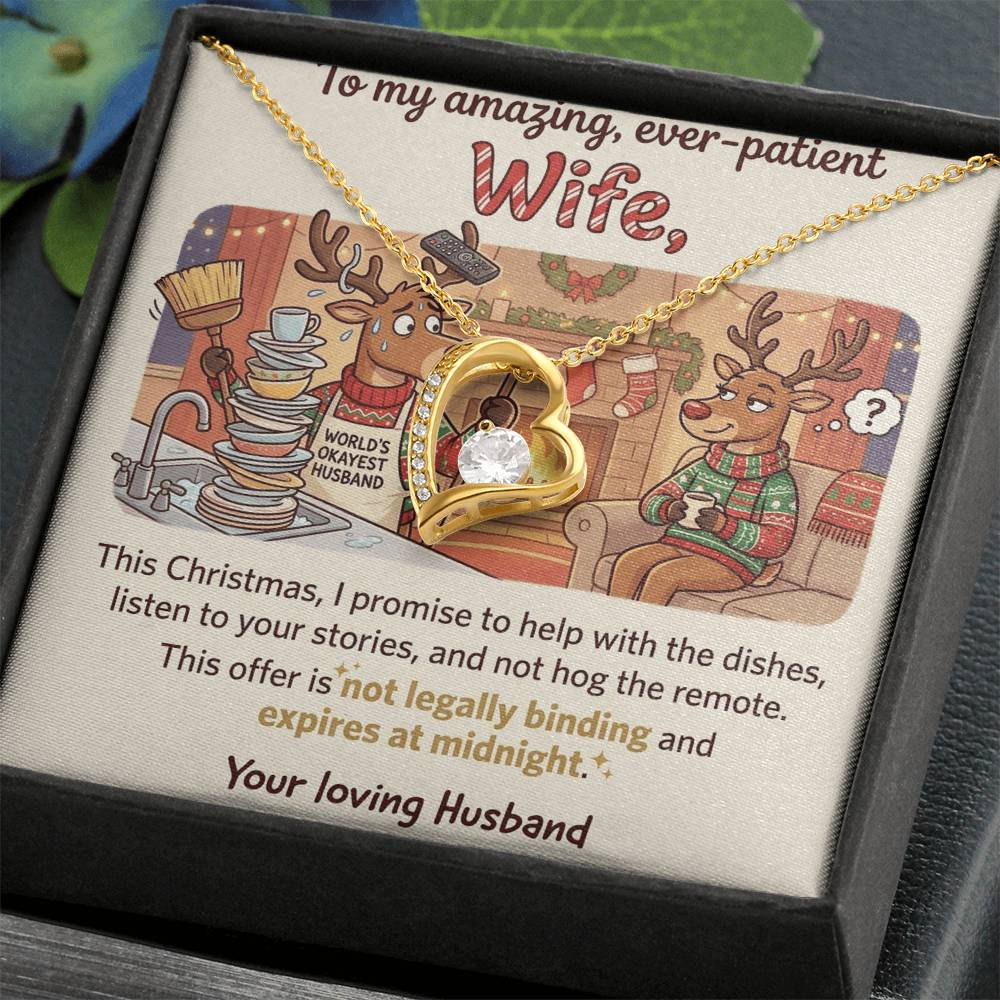 To My Wife Necklace From Husband, Funny Christmas Gift for Wife, Anniversary, Birthday Gift - Love Knot Necklace-LKN88569