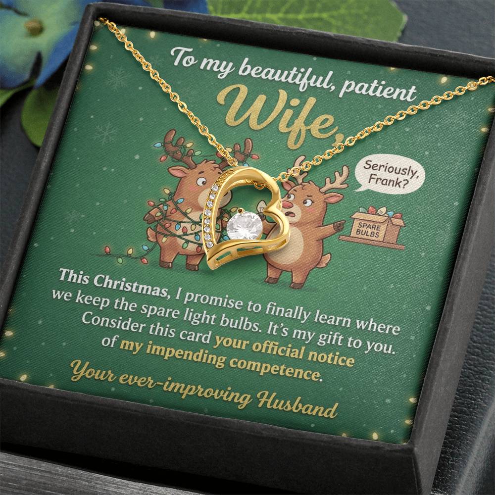 To My Wife Necklace From Husband - Funny Christmas Gift For Her, Holiday Gift, Love Knot Necklace-LKN97289