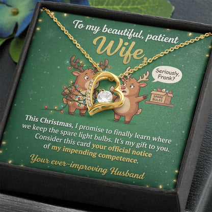 To My Wife Necklace From Husband - Funny Christmas Gift For Her, Holiday Gift, Love Knot Necklace-LKN97289