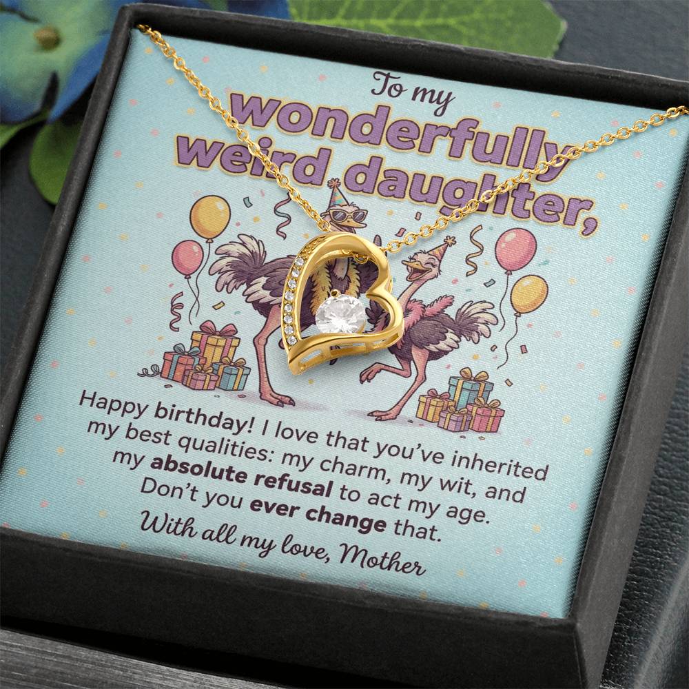 To My Daughter Necklace From Mother, Funny Birthday Gift for Weird Daughter, From Mom - Love Knot Necklace-LKN26959